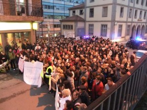 Cabecera de manifestación del pasado día 19 en Béjar  por la Sanidad Pública