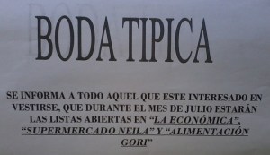 Cartel pegado por el pueblo