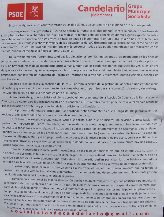 Cartel pegado por el PSOE (pinchando sobre el cartel se hace más grande)