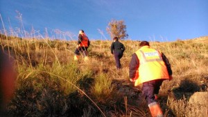 Voluntarios de Protección Civil durante la buzqueda