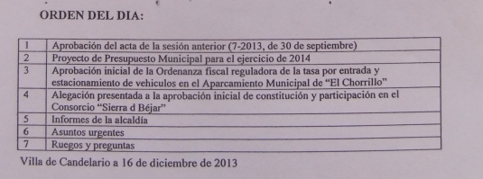 Orden del día sesión plenaria