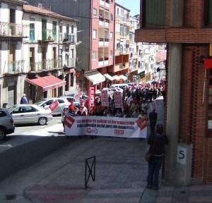 cabeza de la manifestación