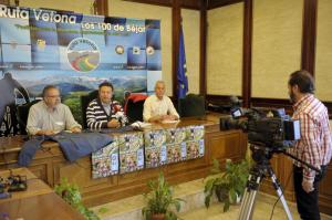 Durante la presentación de la prueba deportiva.