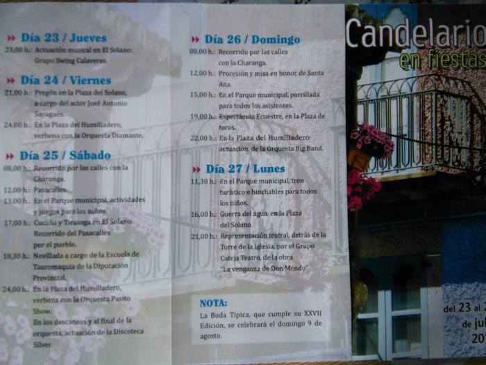Programa fiestas de Santa Ana