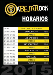 Horarios del festival "Abejarock"
