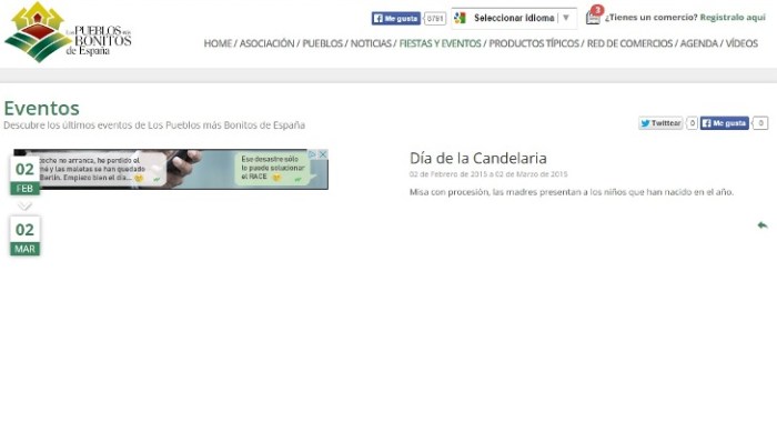 Información del Día de la Candelario en la web oficial de los Pueblos más Bonitos de España. 
