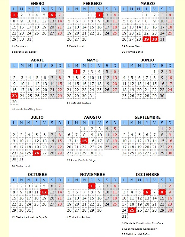 Calendario Festivo